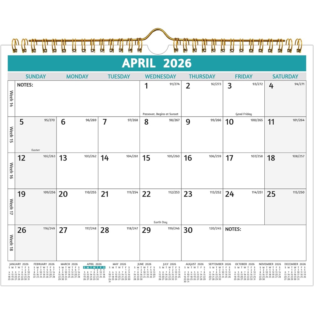 Home Office Holidays 2026 - Calendário de Parede 2025 2026 2027,