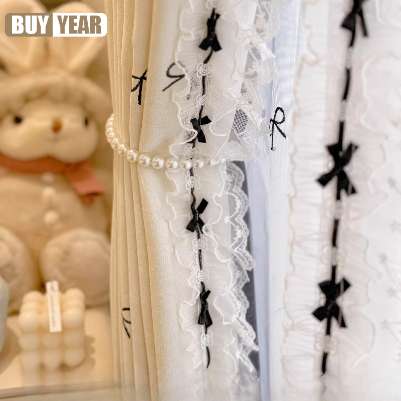 Home Office Buy - Cortinas de Renda Blackout com Bordado