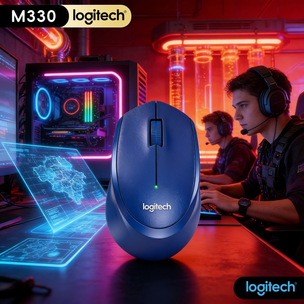 Home Office For Mac - Mouse Sem Fio Ergonômico Logitech M330