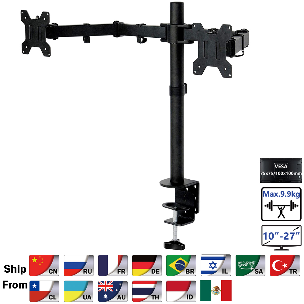Monitor Arm Dual - Ms02 desktop fixação movimento completo 360