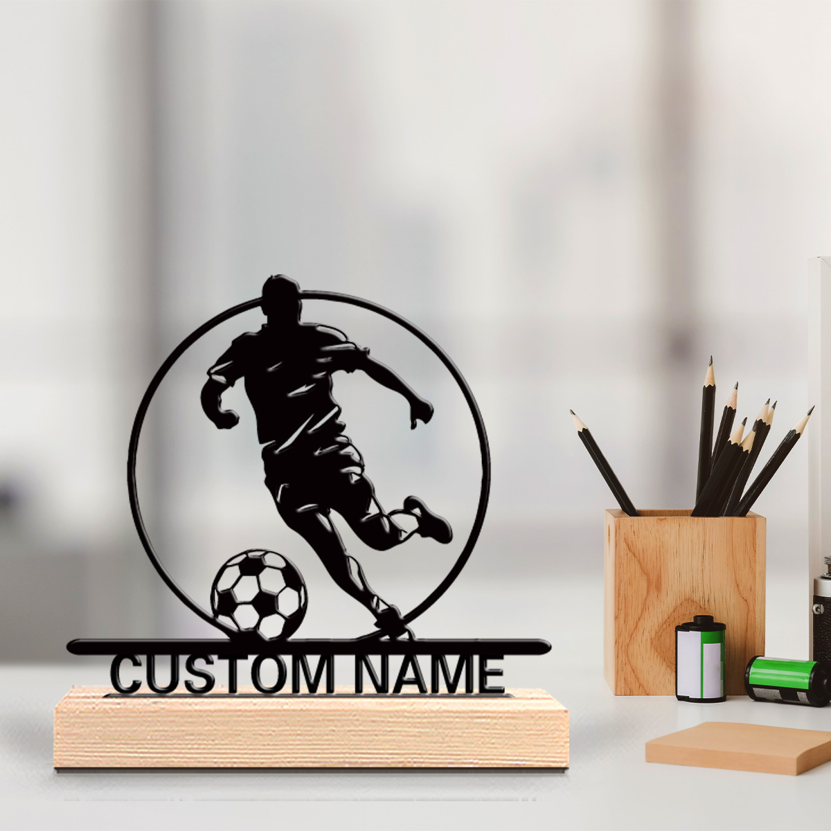 Home Office Design - Estátua de Metal Personalizada de Jogador