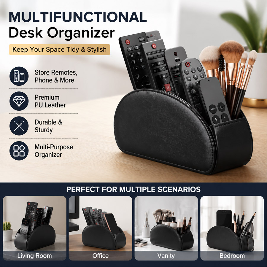 Home Office Setup - Organizador de Mesa em Couro PU