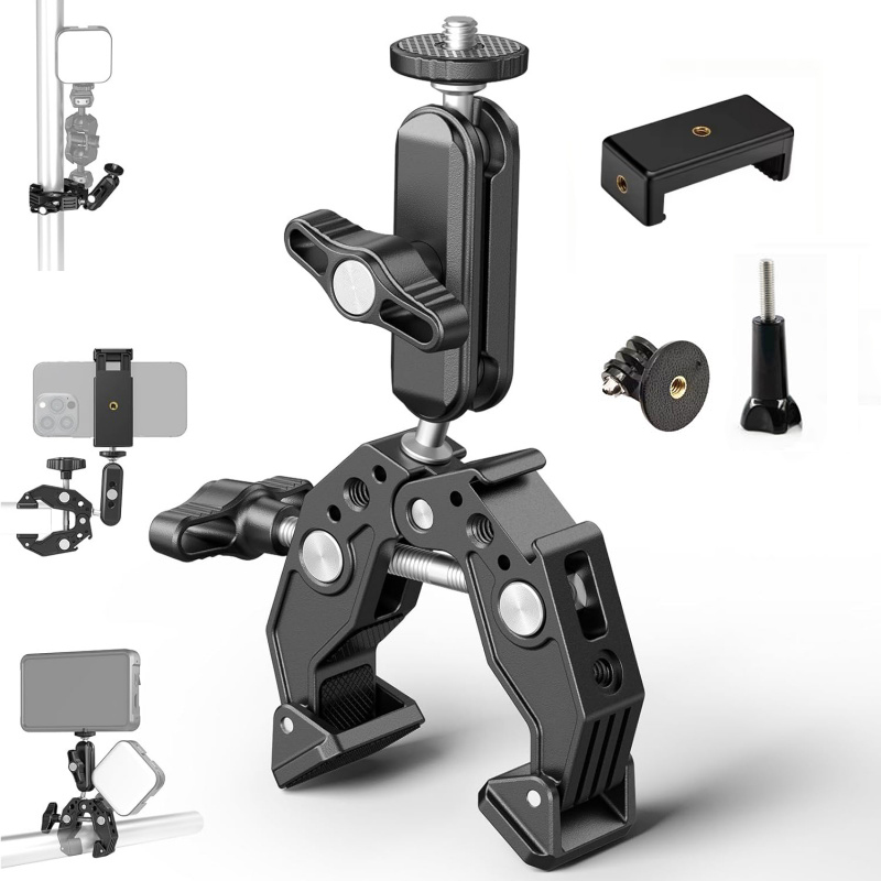 Monitor Arm Dual - Braçadeira Universal de Alumínio com Cabeça