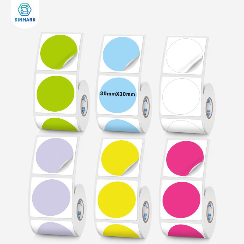 Label Maker Machine - Etiqueta colorida circular de papel térmico