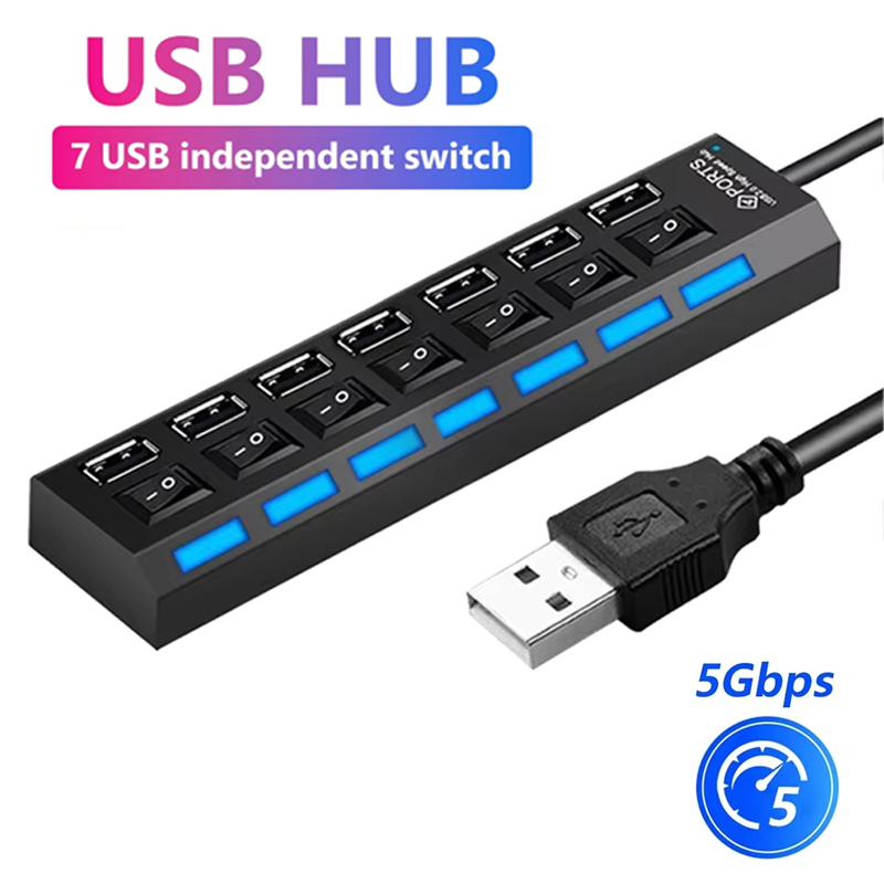 Home Office Setup - Hub USB 2.0 de 7 portas