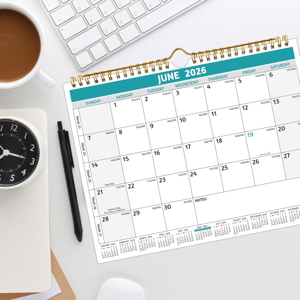 Calendário de Parede 2025 2026 - Home Office Holidays 2026 avaliação e preço