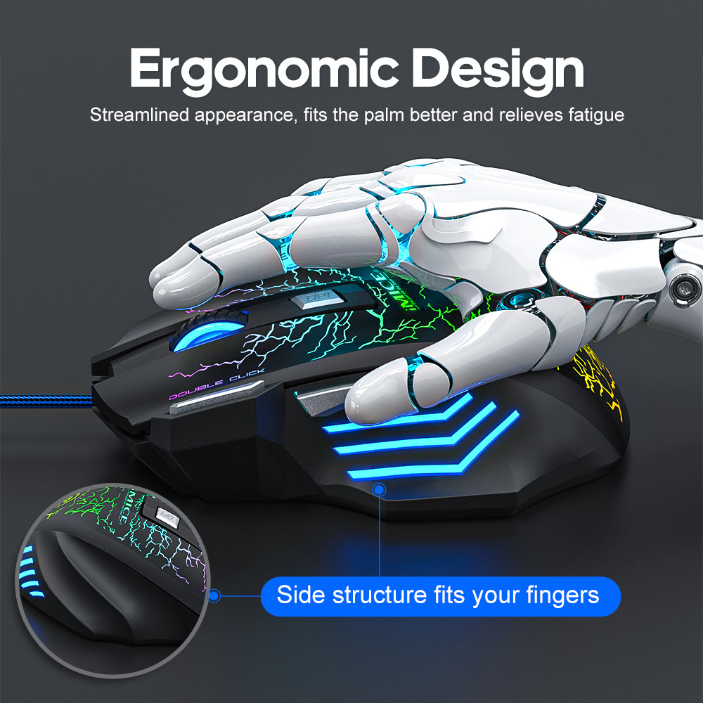 Mouse para jogos com fio usb,  - Home Office For Mac avaliação e preço