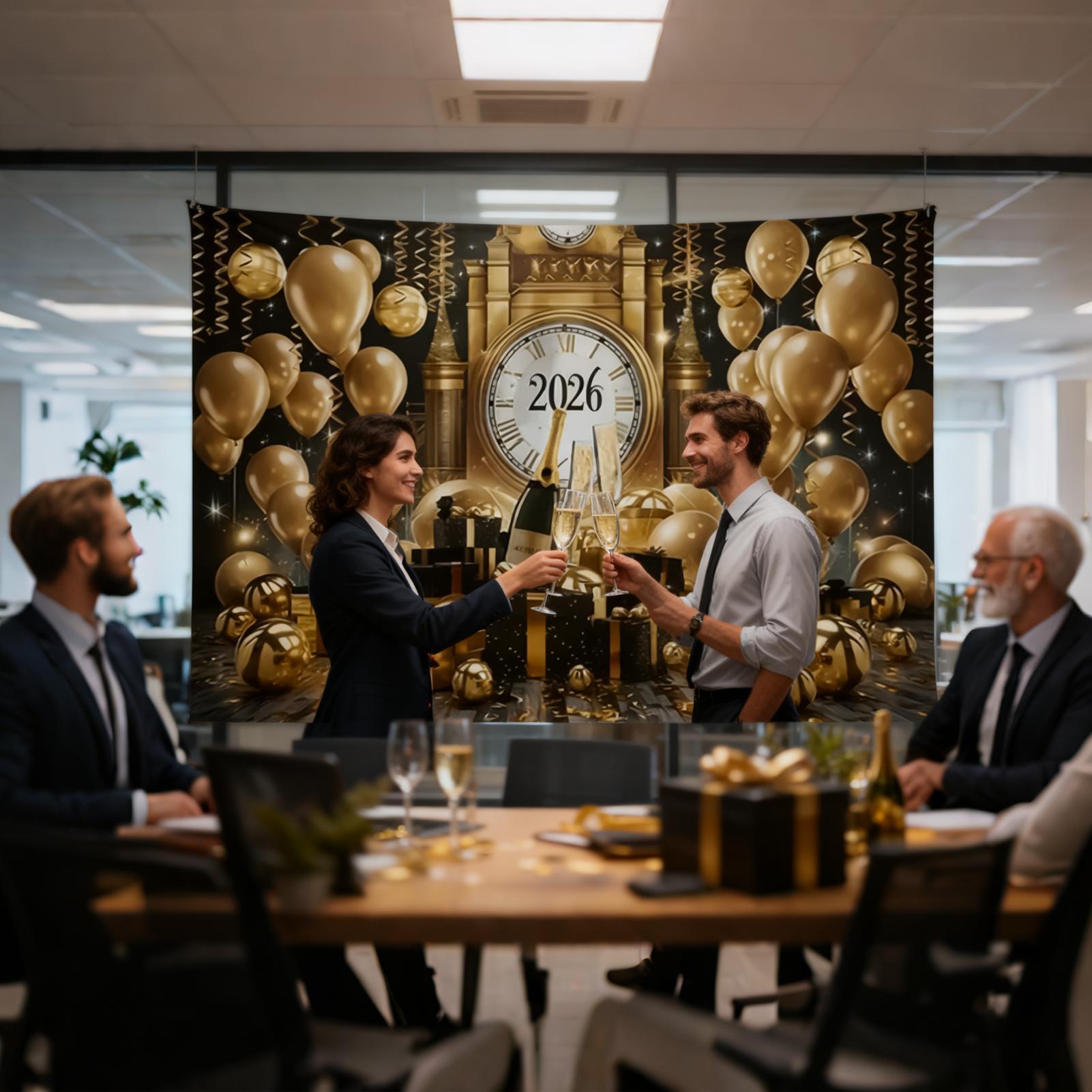 Feliz ano novo banner 7x5 pés  - Home Office Holidays 2026 avaliação e preço