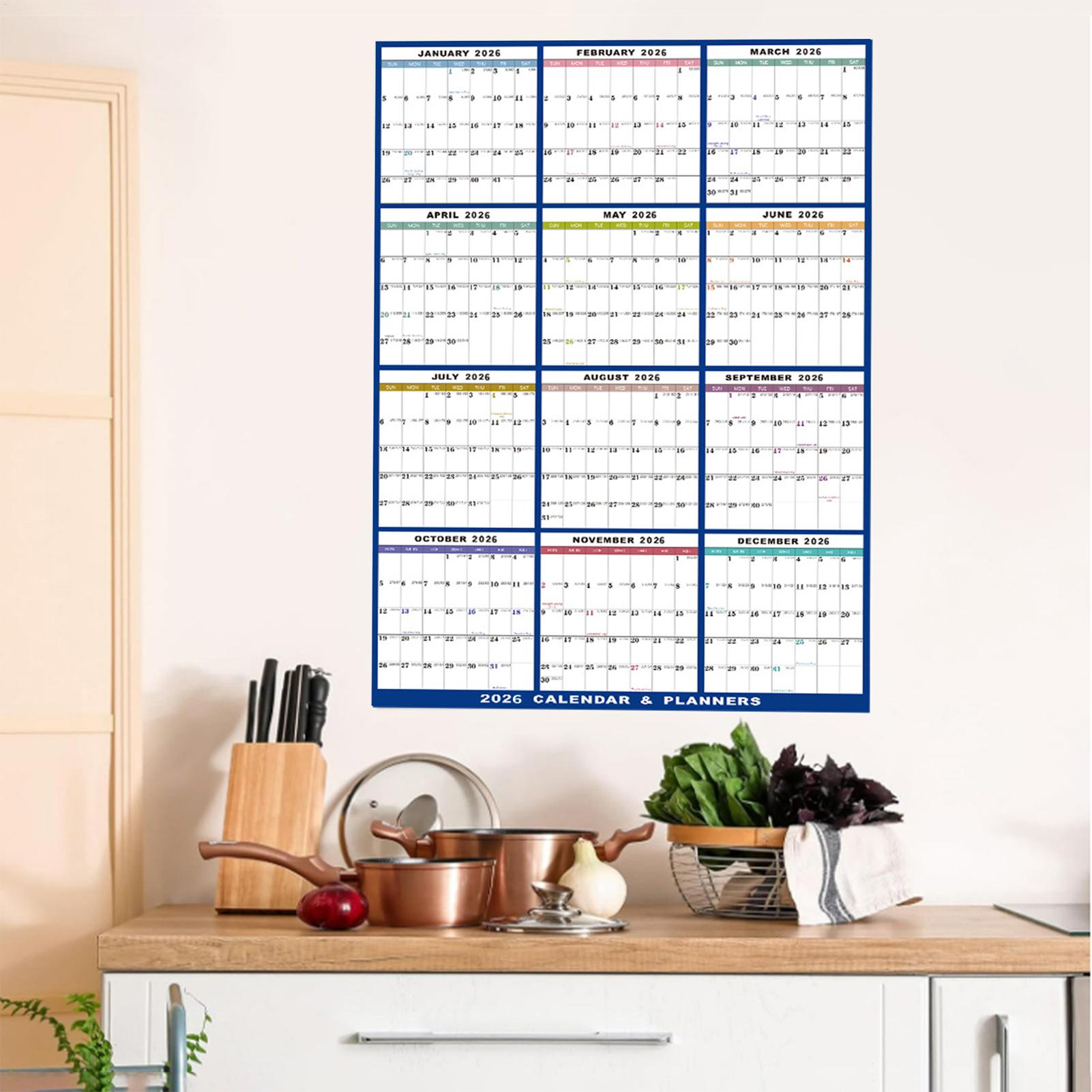 Grande apagável 2026 calendári - Home Office Holidays 2026 avaliação e preço
