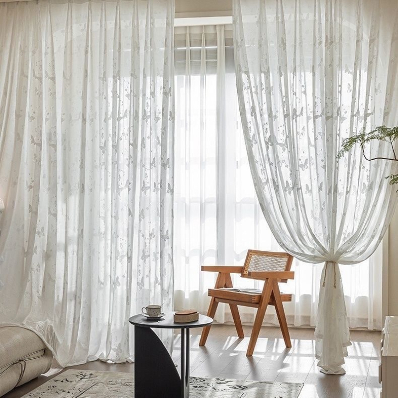 Cortinas de Gaze Branca Luxuos - Home Office Buy avaliação e preço
