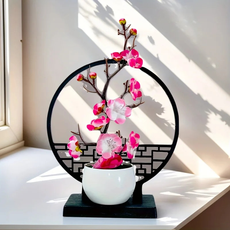 Bonsai de flor de ameixa artif - Home Office Headset avaliação e preço