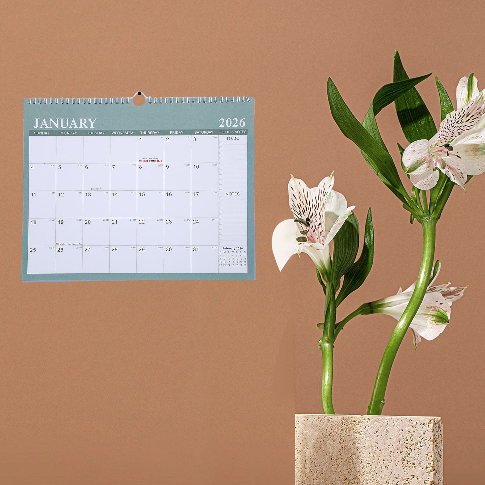 Calendário de Parede Mensal Gr - Home Office Holidays 2026 avaliação e preço