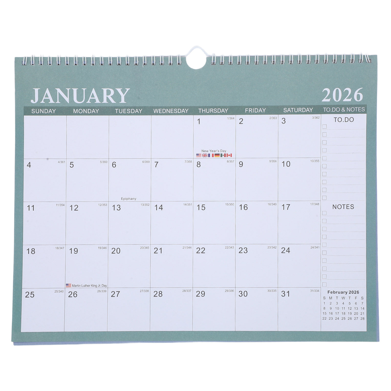 Calendário de Parede Mensal Gr - Home Office Holidays 2026 avaliação e preço