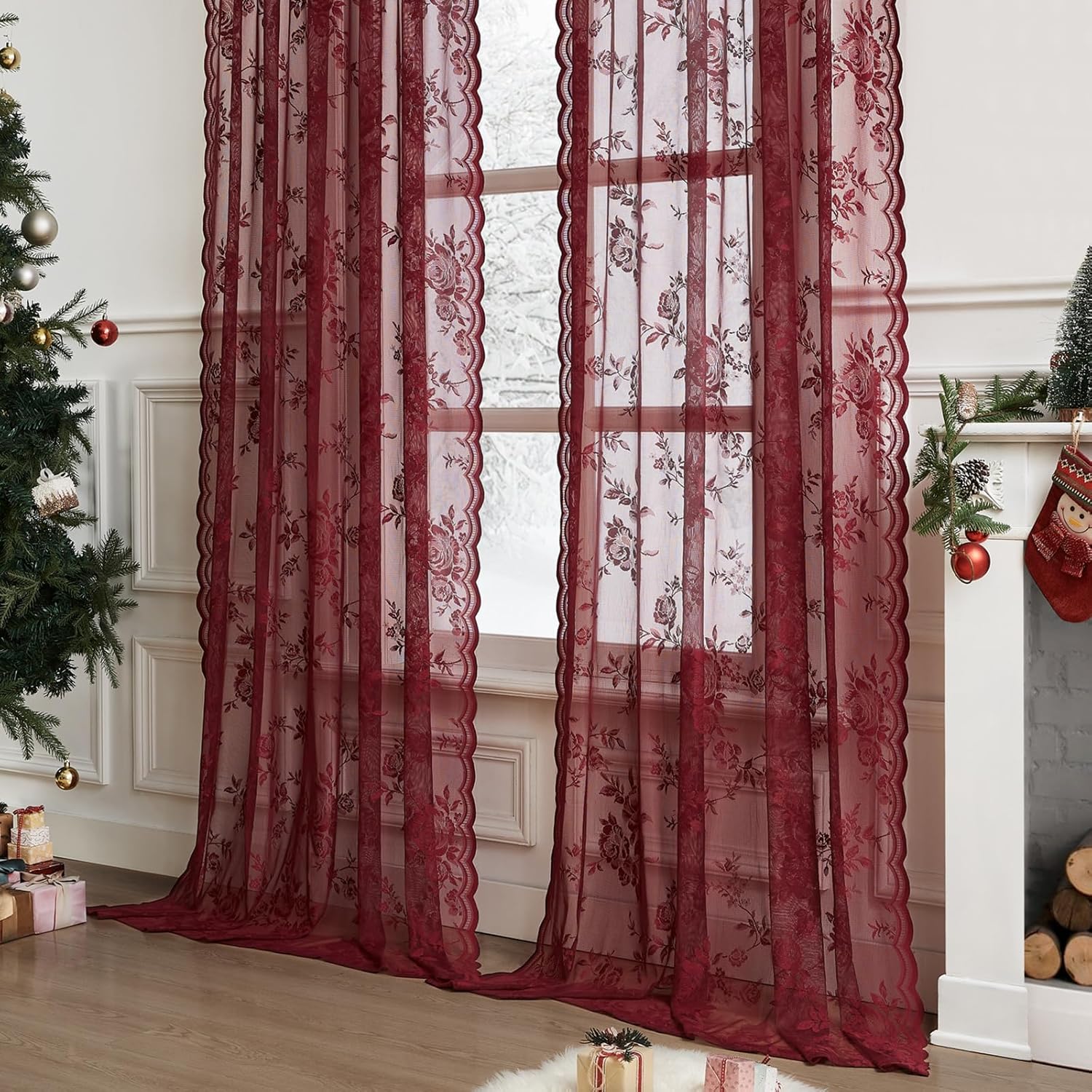 1 pc borgonha cortinas de rend - Home Office Gadgets avaliação e preço