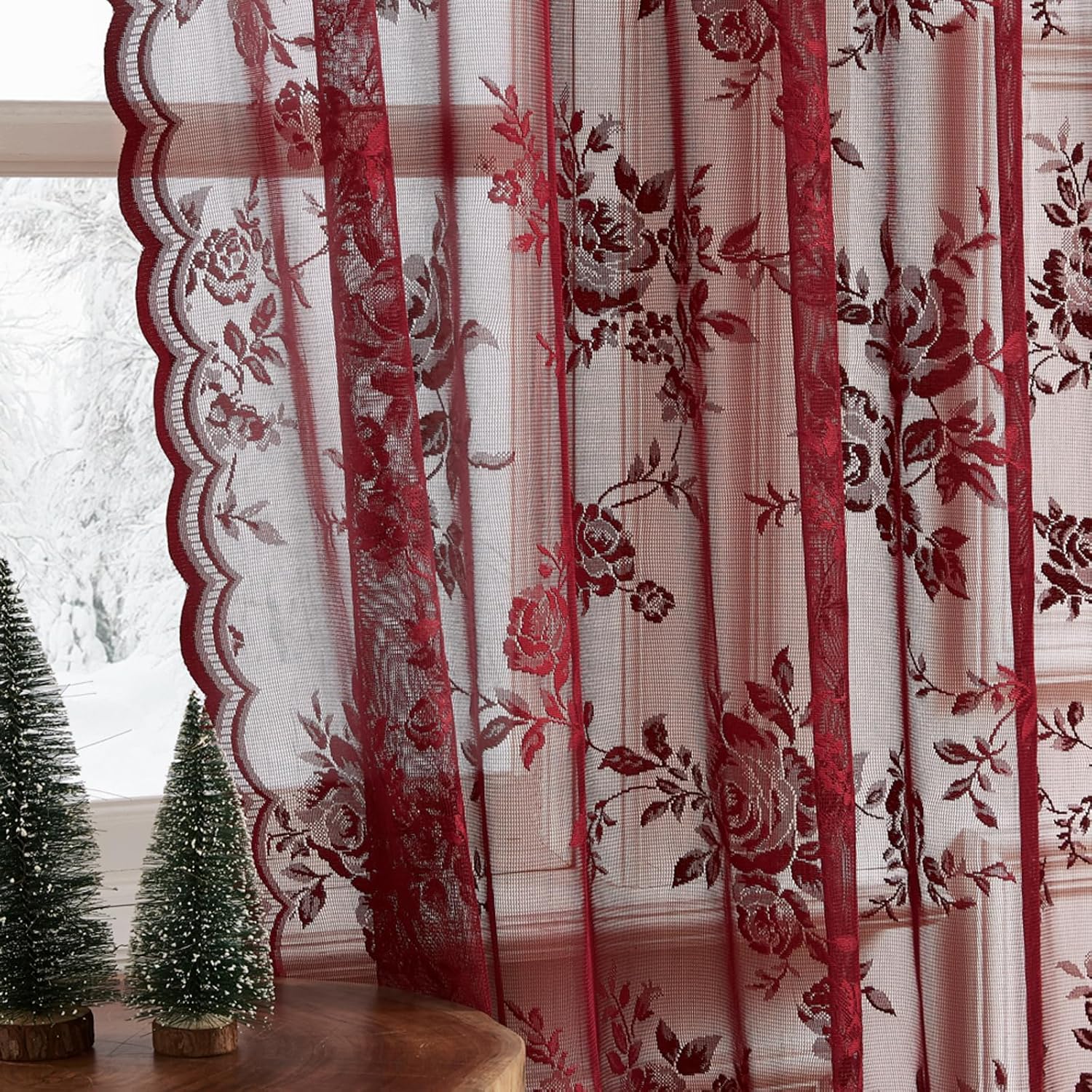 1 pc borgonha cortinas de rend - Home Office Gadgets avaliação e preço
