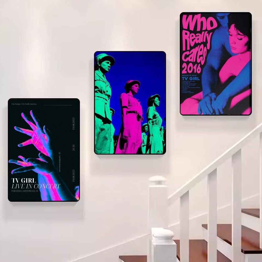 Pôster de arte rosa e azul par - Home Office And Tv Room Ideas avaliação e preço